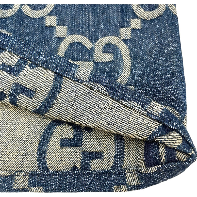 グッチ GUCCI ジャンボGG総柄デニムハーフパンツ 674338 ネイビー コットン メンズ デニムパンツ