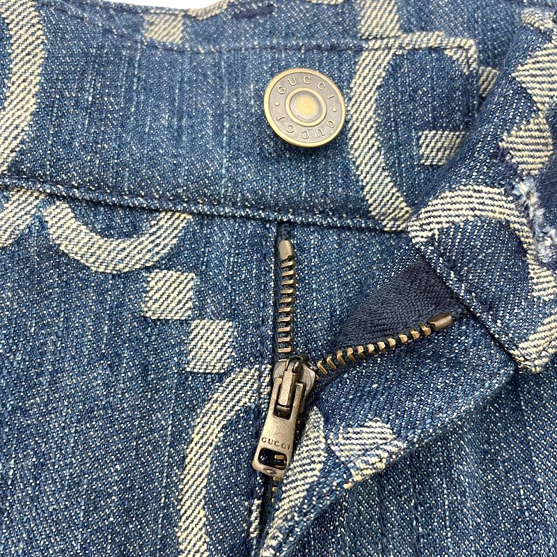 グッチ GUCCI ジャンボGG総柄デニムハーフパンツ 674338 ネイビー コットン メンズ デニムパンツ