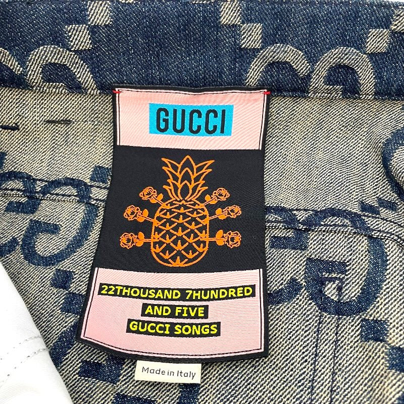 グッチ GUCCI ジャンボGG総柄デニムハーフパンツ 674338 ネイビー コットン メンズ デニムパンツ