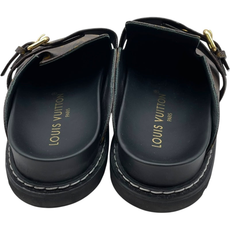 ルイ・ヴィトン LOUIS VUITTON モノグラム総柄ミュールサンダル TC0233 ブラウン レザー レディース サンダル