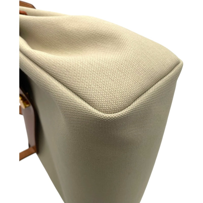 エルメス HERMES エールバッグジップPM B刻 ベージュ GD金具 トワル/ヴァッシュハンター レディース ハンドバッグ