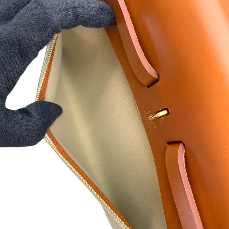 エルメス HERMES エールバッグジップPM B刻 ベージュ GD金具 トワル/ヴァッシュハンター レディース ハンドバッグ