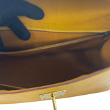 エルメス HERMES ケリー32 外縫い 〇W刻 イエロー GD金具 クシュベル レディース ハンドバッグ