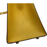 エルメス HERMES ケリー32 外縫い 〇W刻 イエロー GD金具 クシュベル レディース ハンドバッグ