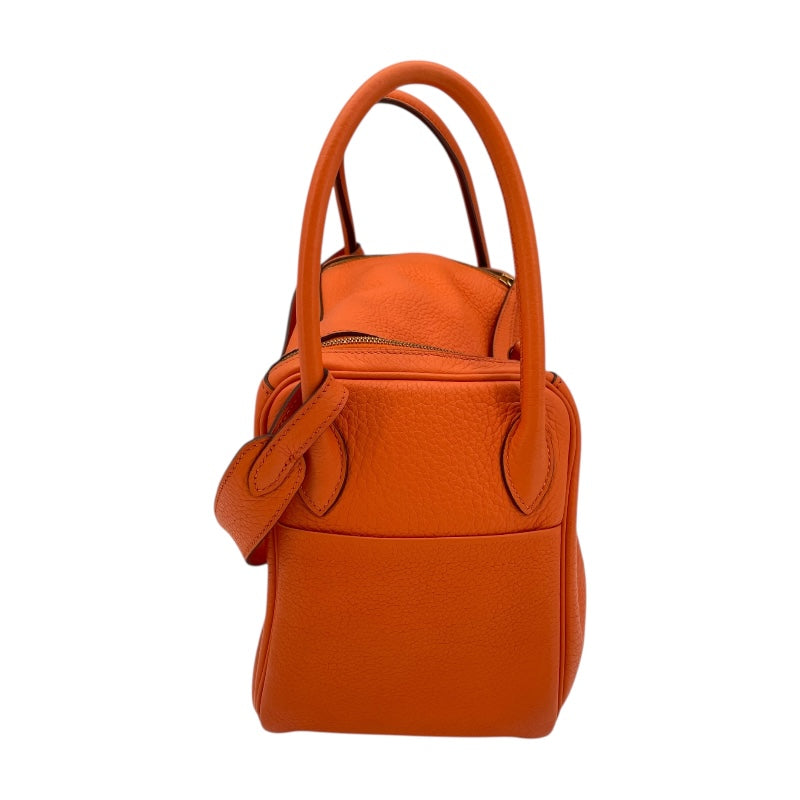 エルメス HERMES リンディ26 □M刻　(2009年製) オレンジ　ゴールド金具 トリヨンクレマンス レディース ショルダーバッグ