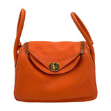 エルメス HERMES リンディ26 □M刻　(2009年製) オレンジ　ゴールド金具 トリヨンクレマンス レディース ショルダーバッグ