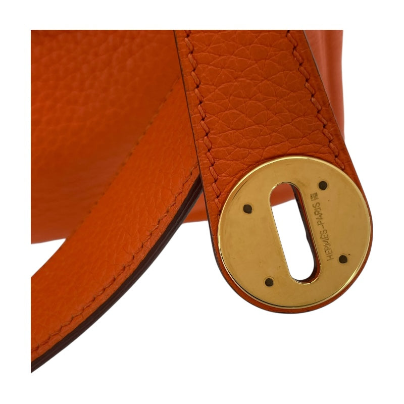 エルメス HERMES リンディ26 □M刻　(2009年製) オレンジ　ゴールド金具 トリヨンクレマンス レディース ショルダーバッグ