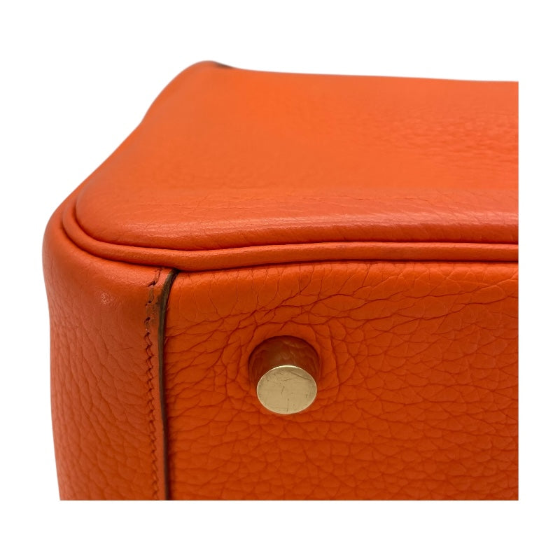 エルメス HERMES リンディ26 □M刻　(2009年製) オレンジ　ゴールド金具 トリヨンクレマンス レディース ショルダーバッグ