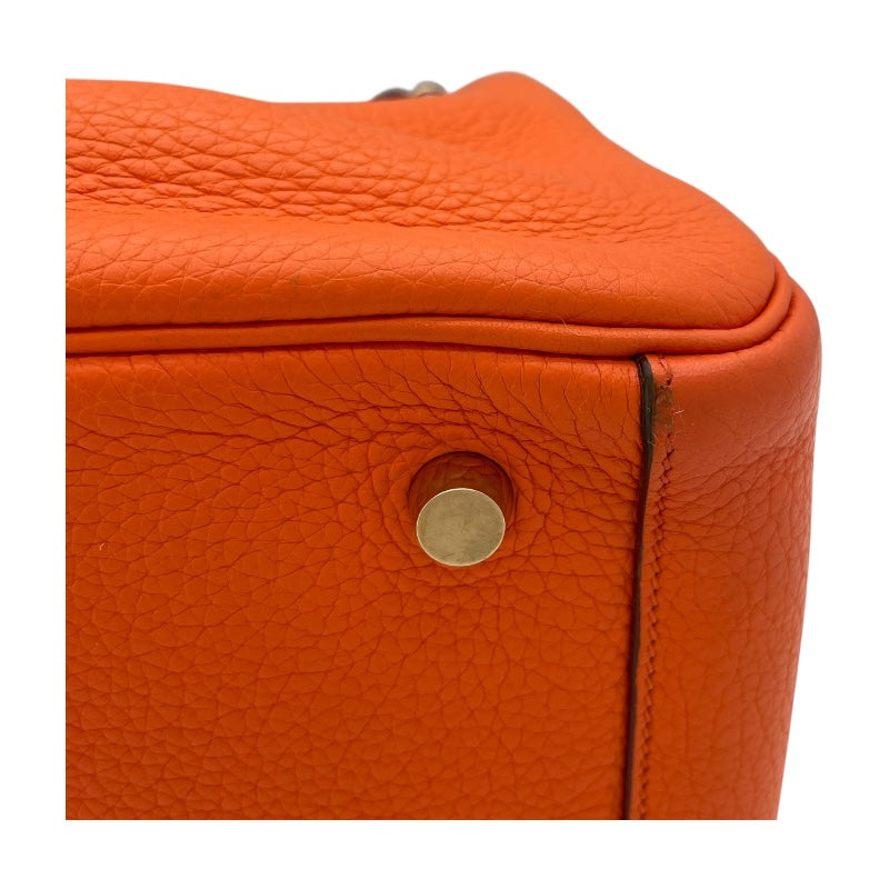 エルメス HERMES リンディ26 □M刻　(2009年製) オレンジ　ゴールド金具 トリヨンクレマンス レディース ショルダーバッグ