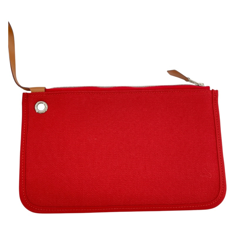 エルメス HERMES エールバッグジップPM X刻 オレンジ・ブラウン SV金具 トワル/ハンター レディース ショルダーバッグ