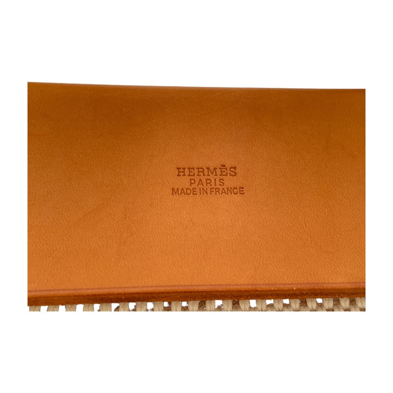 エルメス HERMES エールバッグジップPM X刻 オレンジ・ブラウン SV金具 トワル/ハンター レディース ショルダーバッグ