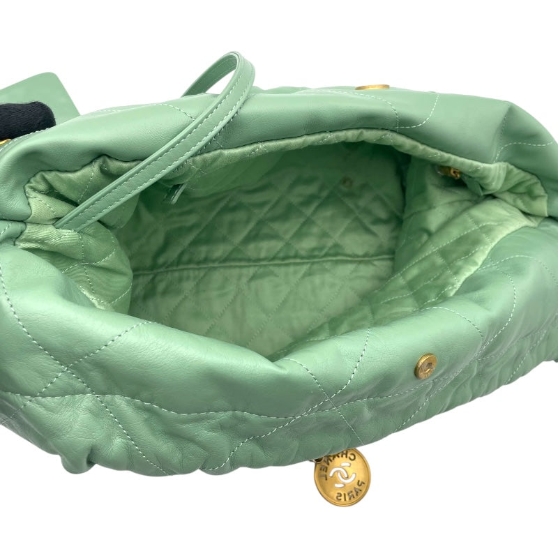 シャネル CHANEL CHANEL22スモール AS3260 グリーン GD シャイニーカーフ レディース ショルダーバッグ