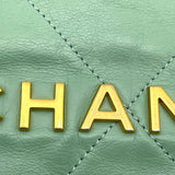 シャネル CHANEL CHANEL22スモール AS3260 グリーン GD シャイニーカーフ レディース ショルダーバッグ