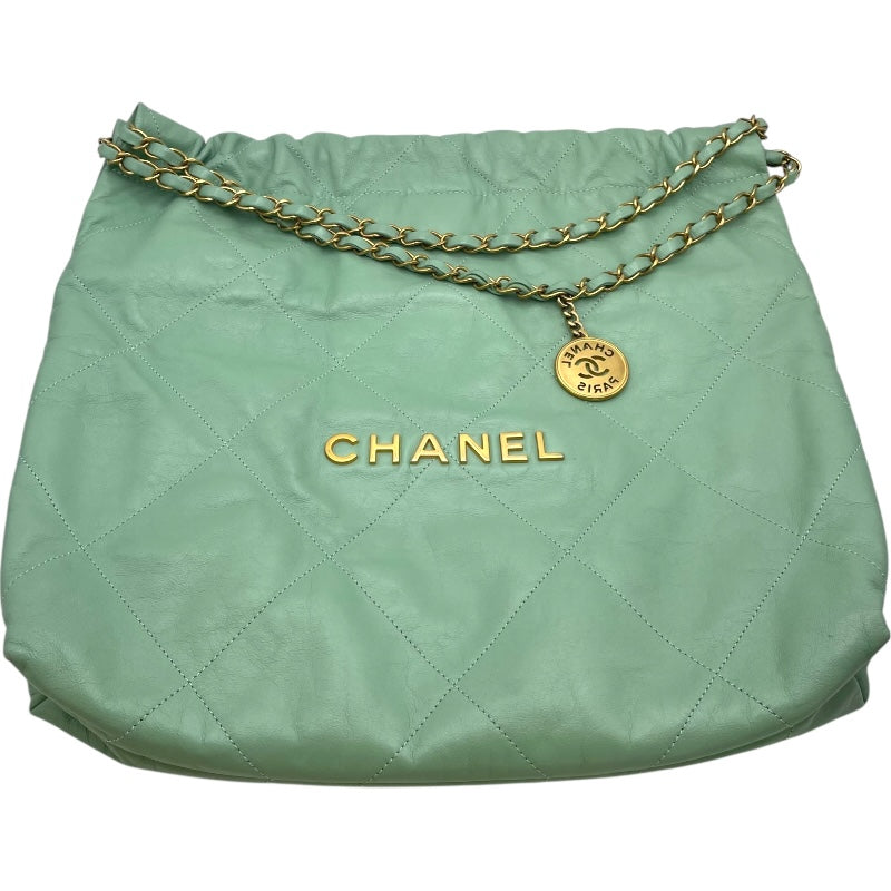 シャネル CHANEL CHANEL22スモール AS3260 グリーン GD シャイニーカーフ レディース ショルダーバッグ