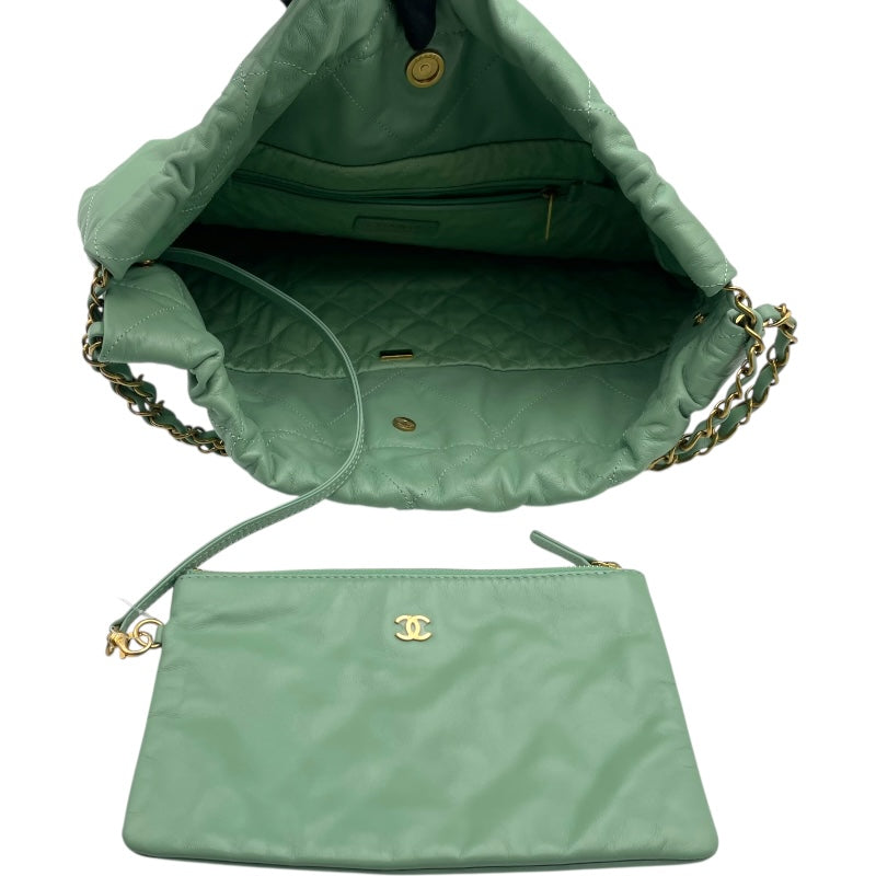 シャネル CHANEL CHANEL22スモール AS3260 グリーン GD シャイニーカーフ レディース ショルダーバッグ