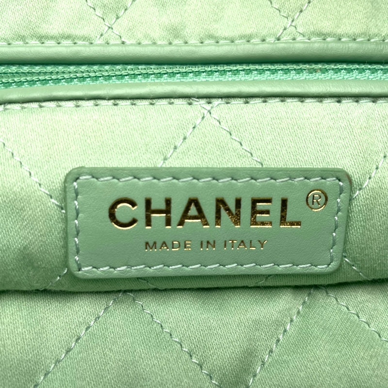 シャネル CHANEL CHANEL22スモール AS3260 グリーン GD シャイニーカーフ レディース ショルダーバッグ