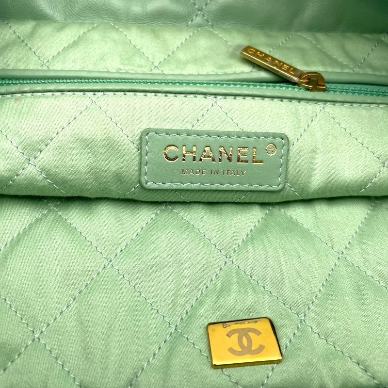 シャネル CHANEL CHANEL22スモール AS3260 グリーン GD シャイニーカーフ レディース ショルダーバッグ