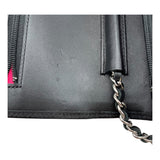 シャネル CHANEL カンボンラインチェーンウォレット A46646 16番台 ブラック　シルバー金具 カーフスキン レディース ウォレットチェーン