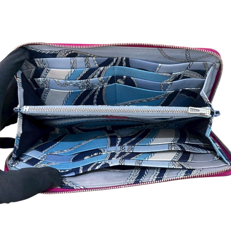 エルメス HERMES アザップロング シルクイン C刻印 (2018年製) ローズパープル/SV金具 エプソン レディース 長財布