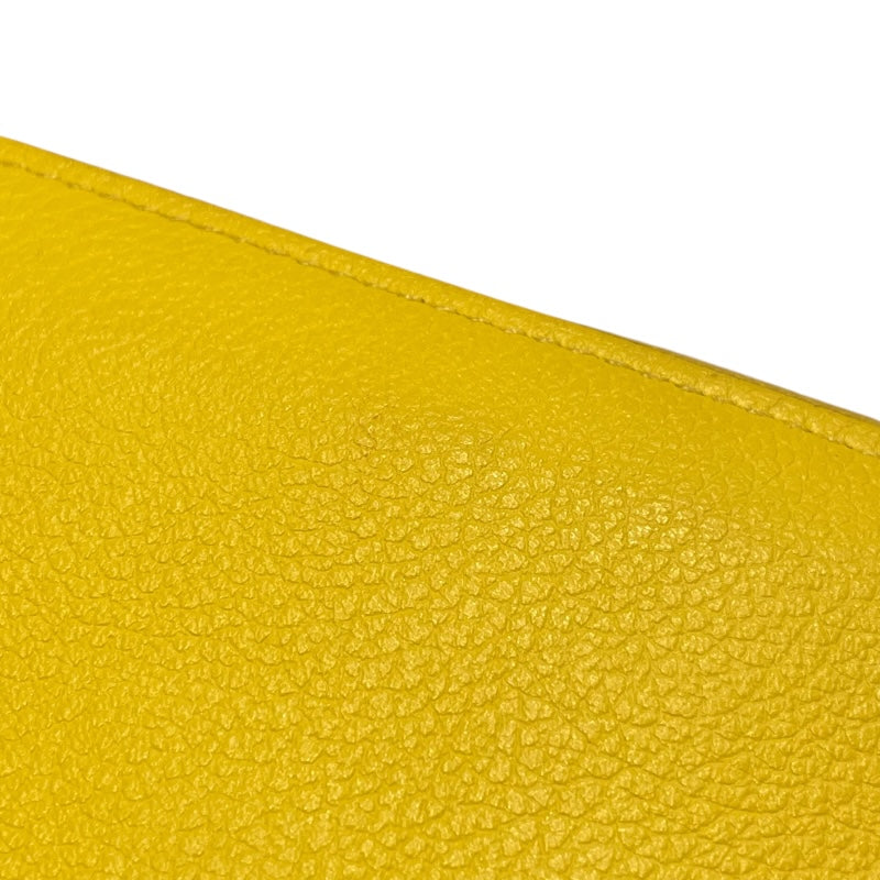 エルメス HERMES アザップロングシルクイン B刻印 ライム シルバー金具 エバーカラー レディース 長財布