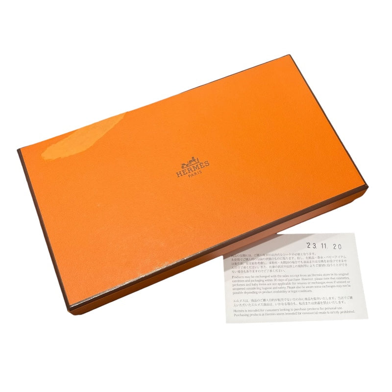 エルメス HERMES アザップロングシルクイン B刻印 ライム シルバー金具 エバーカラー レディース 長財布