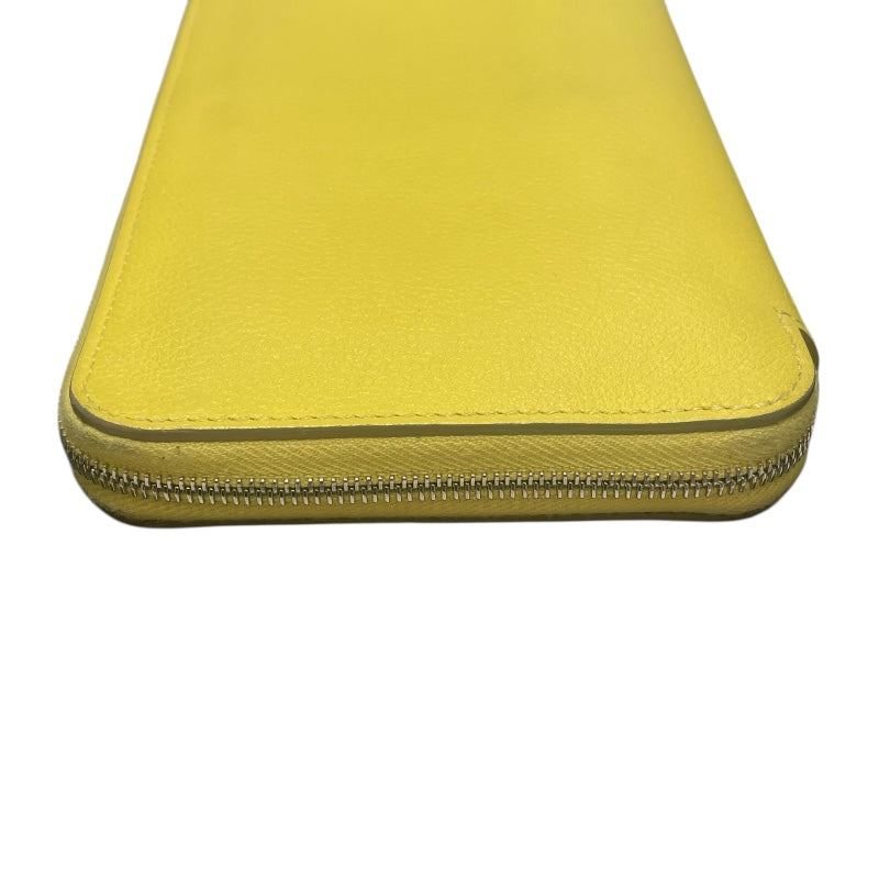 エルメス HERMES アザップロングシルクイン B刻印 ライム シルバー金具 エバーカラー レディース 長財布