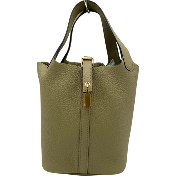 エルメス HERMES ピコタンロックPM W刻 ベージュマルファ GD金具 トリヨン レディース ハンドバッグ