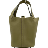 エルメス HERMES ピコタンロックPM W刻 ベージュマルファ GD金具 トリヨン レディース ハンドバッグ