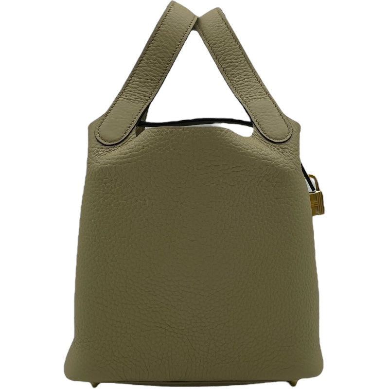エルメス HERMES ピコタンロックPM W刻 ベージュマルファ GD金具 トリヨン レディース ハンドバッグ