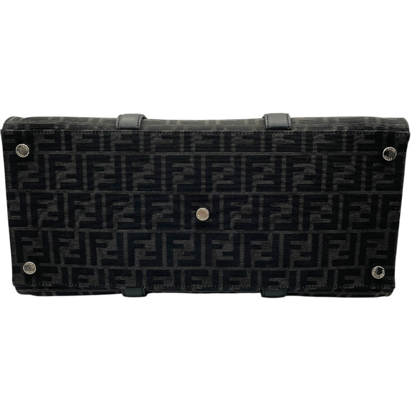 フェンディ FENDI FFロゴ 2WAYショッピングバッグ 7VA390 ブラック キャンパス/レザー メンズ トートバッグ