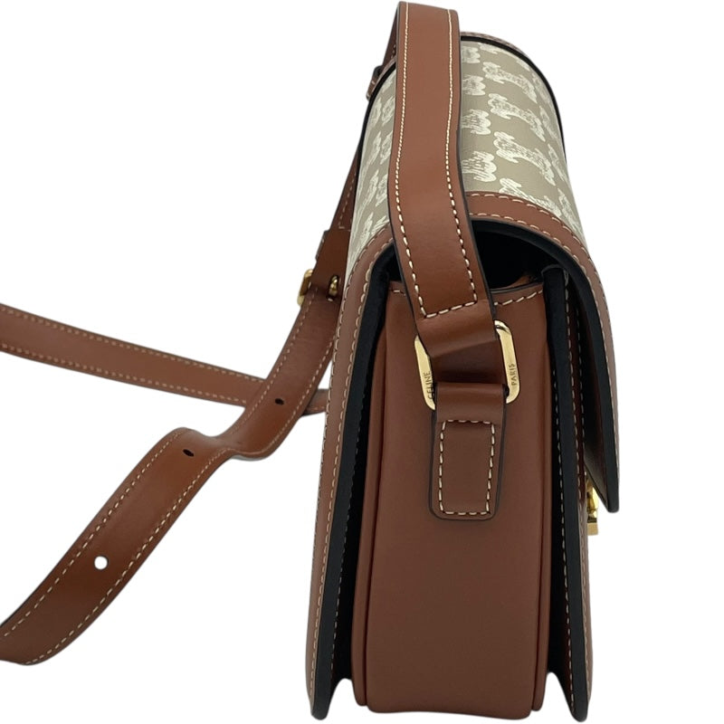 セリーヌ CELINE ティーントリオンフバッグ 188882 グレージュ GD金具 トリオンフキャンバス/レザー レディース ショルダーバッグ