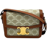 セリーヌ CELINE ティーントリオンフバッグ 188882 グレージュ GD金具 トリオンフキャンバス/レザー レディース ショルダーバッグ