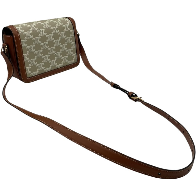 セリーヌ CELINE ティーントリオンフバッグ 188882 グレージュ GD金具 トリオンフキャンバス/レザー レディース ショルダーバッグ