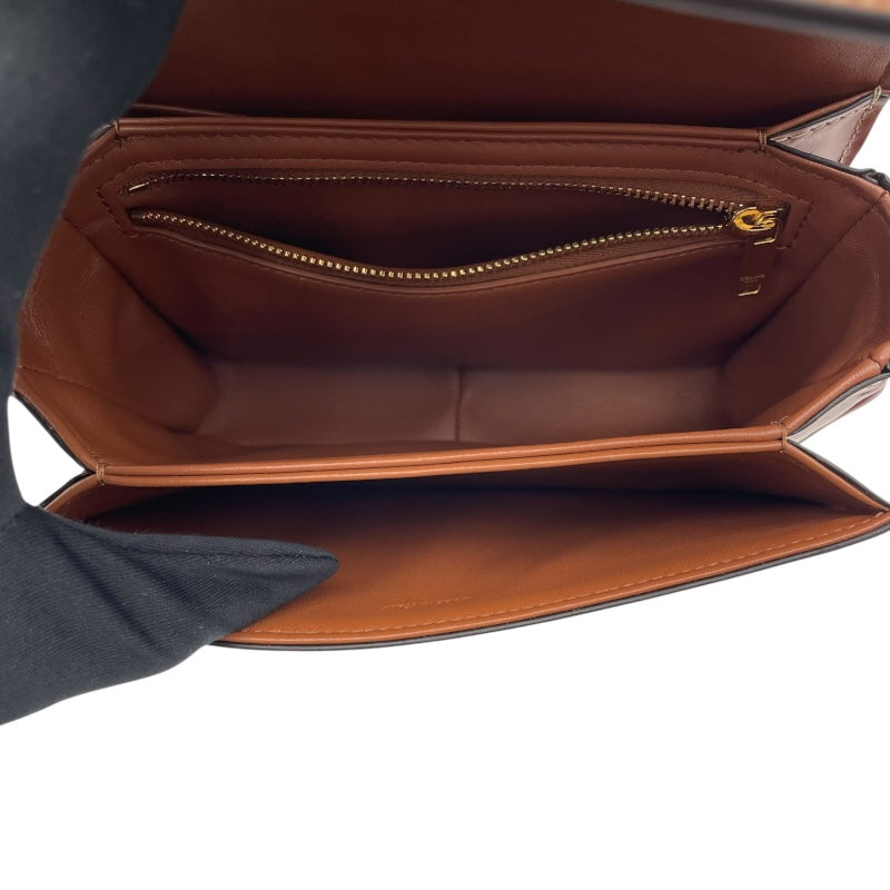 セリーヌ CELINE ティーントリオンフバッグ 188882 グレージュ GD金具 トリオンフキャンバス/レザー レディース ショルダーバッグ