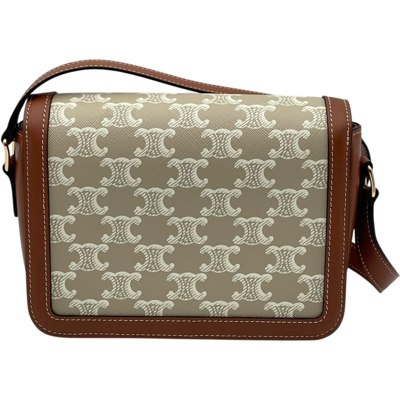 セリーヌ CELINE ティーントリオンフバッグ 188882 グレージュ GD金具 トリオンフキャンバス/レザー レディース ショルダーバッグ