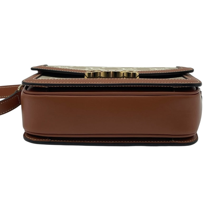 セリーヌ CELINE ティーントリオンフバッグ 188882 グレージュ GD金具 トリオンフキャンバス/レザー レディース ショルダーバッグ