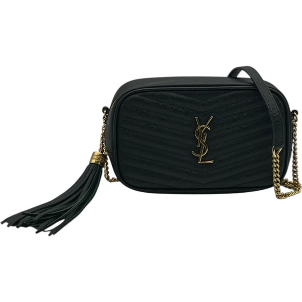 サンローラン SAINT LAURENT ルーチェーンショルダー 612579 ダークグリーン GD金具 キャビア レディース ショルダーバッグ