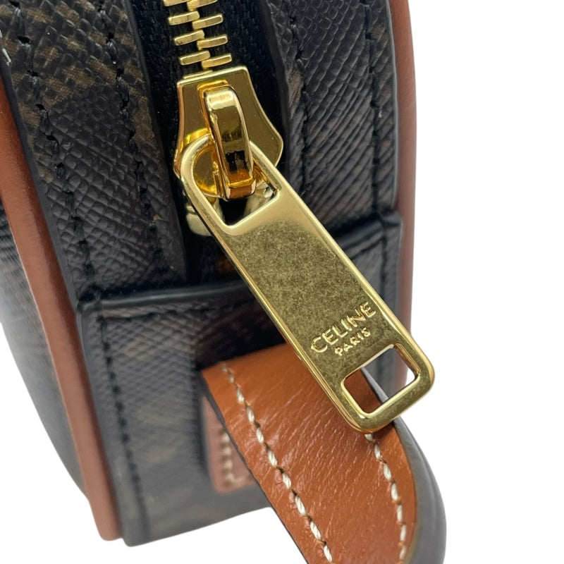 セリーヌ CELINE ミニカメラショルダー 10J582 タン トリオンフキャンバス・カーフスキン レディース ショルダーバッグ