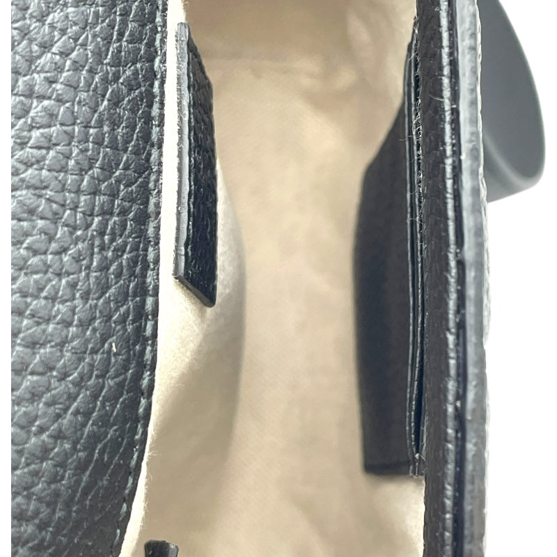 グッチ GUCCI ジャンボGG スモールメッセンジャーバッグ 760235 ブラック レザー メンズ ショルダーバッグ