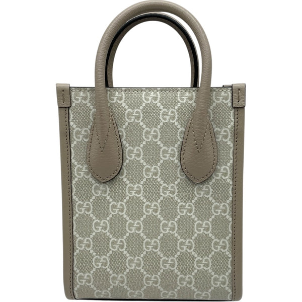 グッチ GUCCI インターロッキングG ミニトート 671623 ベージュ　ゴールド金具 GGスプリーム レディース ショルダーバッグ