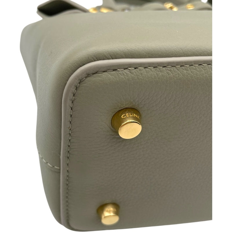 セリーヌ CELINE ティーンコンティバッグ 114543 グリーン GD金具 レザー レディース ショルダーバッグ