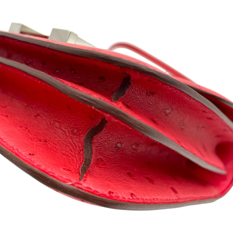 エルメス HERMES コンスタンス3ミニ C刻印 ブーゲンビリア SV金具 オーストリッチ レディース ショルダーバッグ