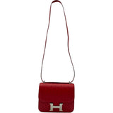 エルメス HERMES コンスタンス3ミニ C刻印 ブーゲンビリア SV金具 オーストリッチ レディース ショルダーバッグ