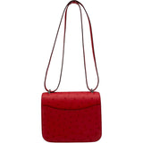 エルメス HERMES コンスタンス3ミニ C刻印 ブーゲンビリア SV金具 オーストリッチ レディース ショルダーバッグ