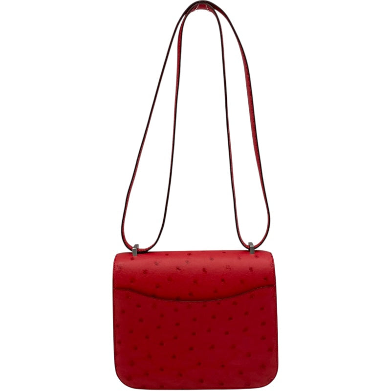 エルメス HERMES コンスタンス3ミニ C刻印 ブーゲンビリア SV金具 オーストリッチ レディース ショルダーバッグ