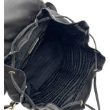 プラダ PRADA トライアングルロゴミニバッグバックチェーンショルダー ブラック シルバー金具 レザー×ナイロン レディース ショルダーバッグ