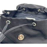 プラダ PRADA トライアングルロゴミニバッグバックチェーンショルダー ブラック シルバー金具 レザー×ナイロン レディース ショルダーバッグ