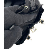 プラダ PRADA トライアングルロゴミニバッグバックチェーンショルダー ブラック シルバー金具 レザー×ナイロン レディース ショルダーバッグ