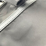 プラダ PRADA トライアングルロゴミニバッグバックチェーンショルダー ブラック シルバー金具 レザー×ナイロン レディース ショルダーバッグ