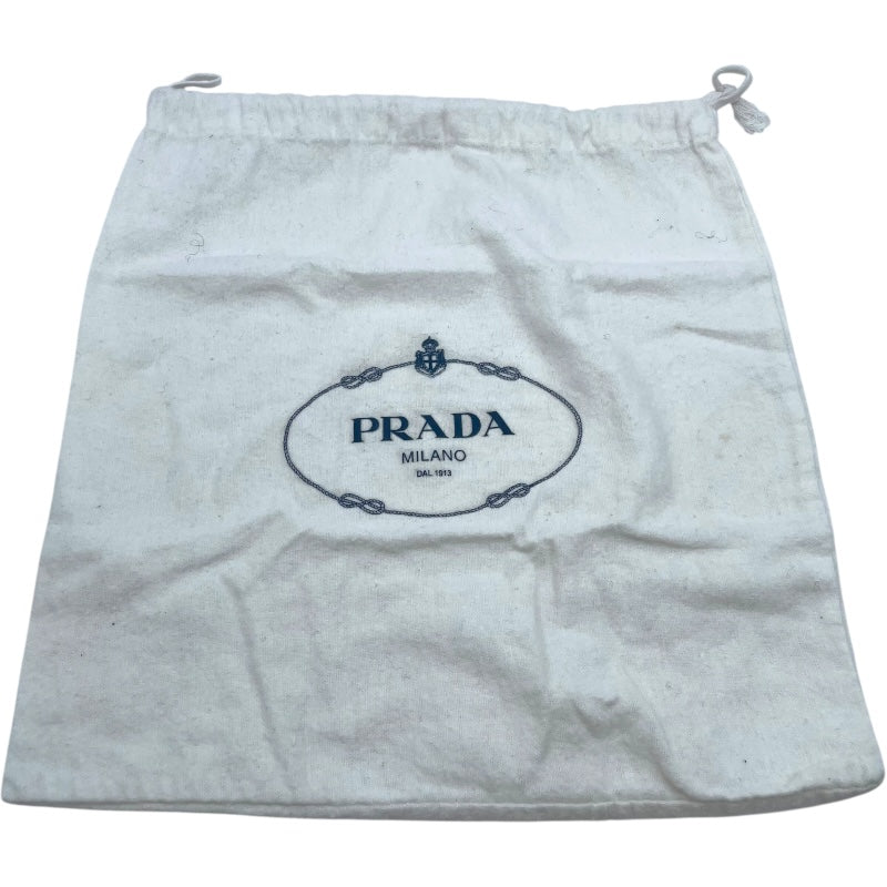 プラダ PRADA トライアングルロゴミニバッグバックチェーンショルダー ブラック シルバー金具 レザー×ナイロン レディース ショルダーバッグ